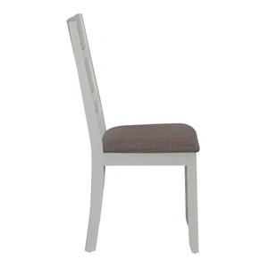 Liberty Furniture Brook Bay Slat Back Polyester/Wood Side Chair, Textured White & Carbon Gray (Set of 2)