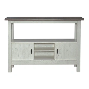 Liberty Furniture Brook Bay Wood Sliding-Doors Sideboard, Textured White & Carbon Gray