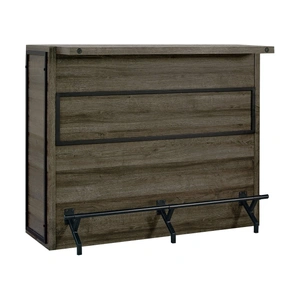 Coaster Joe Rectangular Wood Veneer Storage Bar Unit, Aged Oak/Dark Gunmetal