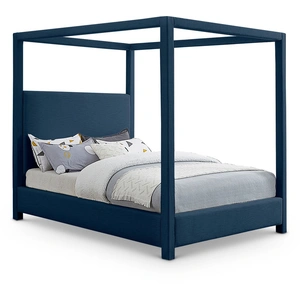 Meridian Furniture Emerson Linen Fabric Canopy Bed