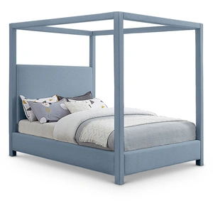 Meridian Furniture Emerson Linen Fabric Canopy Bed