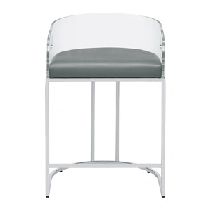 Coaster Thermosolis Acrylic Back Counter Stool with Chrome Base , Clear Acrylic/Chrome (Set of 2)