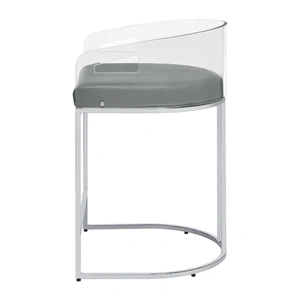Coaster Thermosolis Acrylic Back Counter Stool with Chrome Base , Clear Acrylic/Chrome (Set of 2)