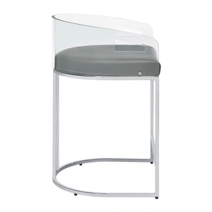 Coaster Thermosolis Acrylic Back Counter Stool with Chrome Base , Clear Acrylic/Chrome (Set of 2)
