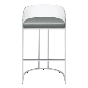 Coaster Thermosolis Acrylic Back Bar Stool with Chrome Base , Clear Acrylic/Chrome (Set of 2)