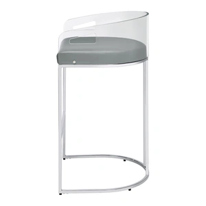 Coaster Thermosolis Acrylic Back Bar Stool with Chrome Base , Clear Acrylic/Chrome (Set of 2)