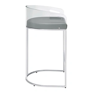 Coaster Thermosolis Acrylic Back Bar Stool with Chrome Base , Clear Acrylic/Chrome (Set of 2)