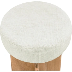 Meridian Furniture Jasper Boucle Fabric Counter Stool with Natural White Oak Base in Cream