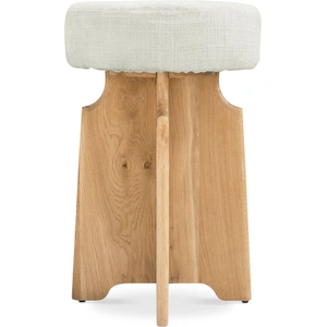 Meridian Furniture Jasper Boucle Fabric Counter Stool with Natural White Oak Base in Cream
