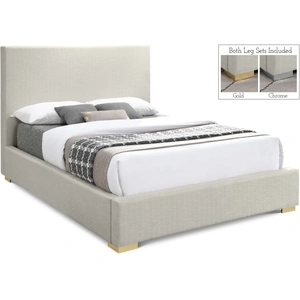 Meridian Furniture Crosby Linen Fabric Bed