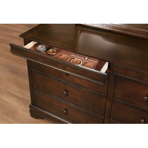 Homelegance Abbeville Wood/Wood Veneer Dresser with Hidden Drawers, Brown Cherry