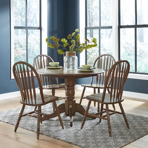 Liberty Furniture Carolina Crossing Round Drop Leaf Dining Room Set
