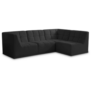Meridian Furniture Relax 98-inch 4-Piece Velvet Modular Sectional
