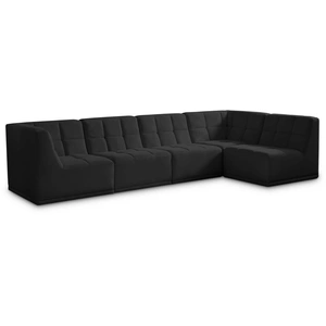 Meridian Furniture Relax 128-inch 5-Piece Velvet Modular Sectional