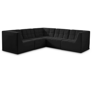 Meridian Furniture Relax 98-inch 5-Piece Velvet Modular Sectional