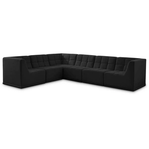 Meridian Furniture Relax 128-inch 6-Piece Velvet Modular Sectional