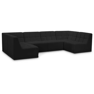 Meridian Furniture Relax 128-inch 6-Piece Velvet Modular U-Shape Sectional