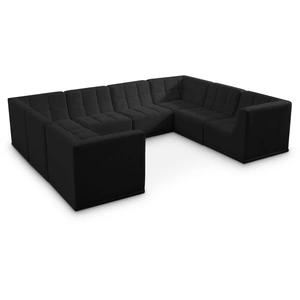 Meridian Furniture Relax 128-inch 8-Piece Velvet Modular U-Shape Sectional
