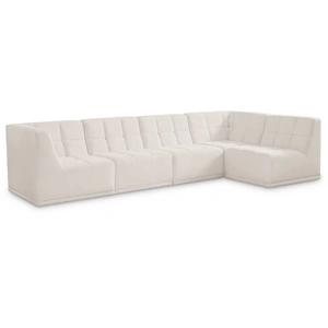 Meridian Furniture Relax 128-inch 5-Piece Velvet Modular Sectional