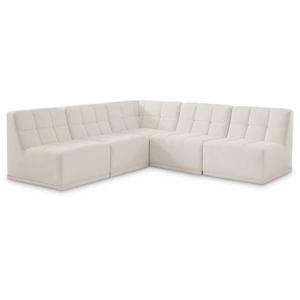 Meridian Furniture Relax 94-inch 5-Piece Velvet Modular Sectional