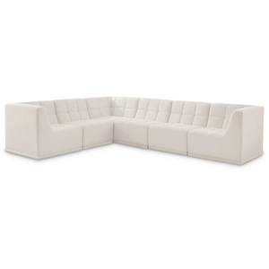 Meridian Furniture Relax 128-inch 6-Piece Velvet Modular Sectional