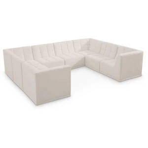 Meridian Furniture Relax 128-inch 8-Piece Velvet Modular U-Shape Sectional
