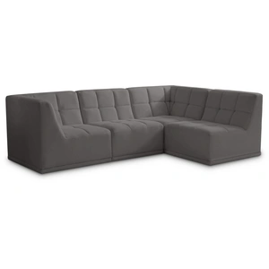 Meridian Furniture Relax 98-inch 4-Piece Velvet Modular Sectional