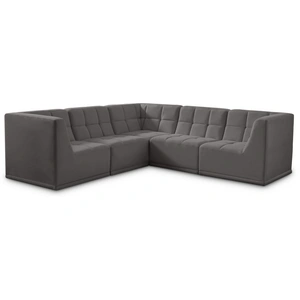 Meridian Furniture Relax 98-inch 5-Piece Velvet Modular Sectional
