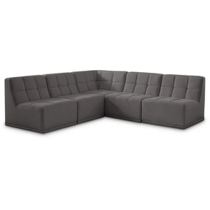 Meridian Furniture Relax 94-inch 5-Piece Velvet Modular Sectional
