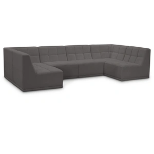 Meridian Furniture Relax 128-inch 6-Piece Velvet Modular U-Shape Sectional