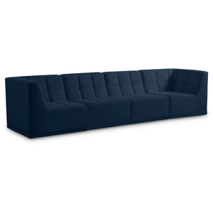 Meridian Furniture Relax 128-inch Velvet Modular Sofa