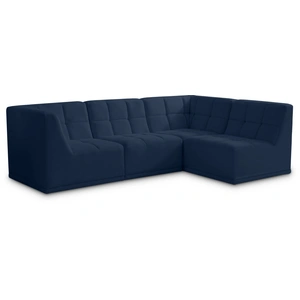 Meridian Furniture Relax 98-inch 4-Piece Velvet Modular Sectional