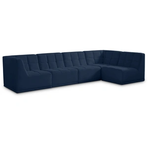 Meridian Furniture Relax 128-inch 5-Piece Velvet Modular Sectional