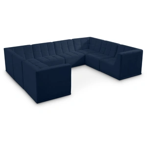 Meridian Furniture Relax 128-inch 8-Piece Velvet Modular U-Shape Sectional