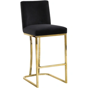 Meridian Furniture Heidi Velvet Counter Stool with Polished Metal Frame