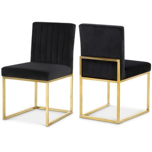 Meridian Furniture Giselle Velvet Dining Chair with Metal Frame (Set of 2)