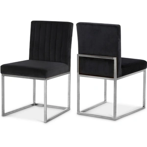Meridian Furniture Giselle Velvet Dining Chair with Metal Frame (Set of 2)