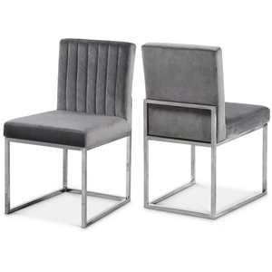 Meridian Furniture Giselle Velvet Dining Chair with Metal Frame (Set of 2)