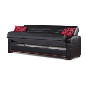 Empire Furniture, USA Bronx Bonded Leather Storage Sofabed, Black