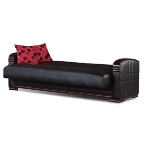 Empire Furniture, USA Bronx Bonded Leather Storage Sofabed, Black