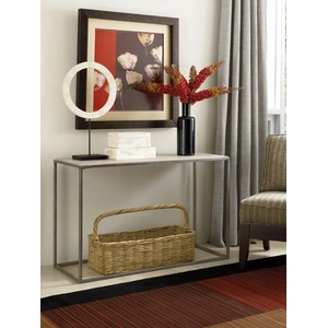 Hammary Modern Basics Rectangular Travertine/Metal Sofa Table
