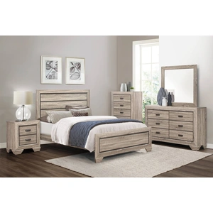 Homelegance Beechnut Wood/Wood Veneer Panel Bed, King Size, Light Elm