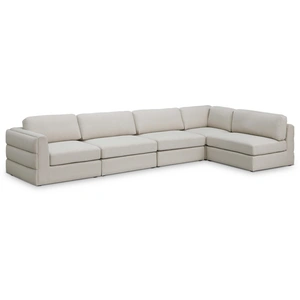 Meridian Furniture Beckham 152-inch 5-Piece Linen Fabric Modular Corner Sectional Sofa