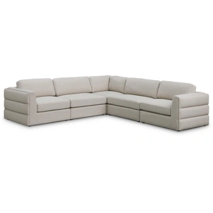 Meridian Furniture Beckham 114-inch 5-Piece Linen Fabric Modular Corner Sectional Sofa