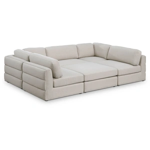 Meridian Furniture Beckham 114-inch 6-Piece Linen Fabric Modular Sectional Sofa