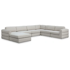 Meridian Furniture Beckham 152-inch 7-Piece Linen Fabric Modular Sectional Sofa