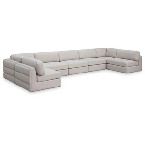 Meridian Furniture Beckham 190-inch 7-Piece Linen Fabric Modular Sectional Sofa