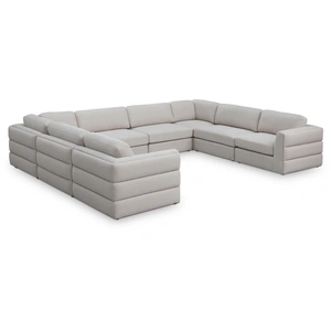 Meridian Furniture Beckham 152-inch 8-Piece Linen Fabric Modular Sectional Sofa