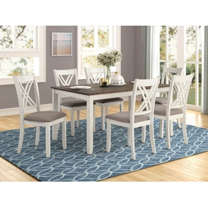 Coaster Fortress Wood Veneer 7-Piece Dining Set, Chestnut/Vintage Vanilla