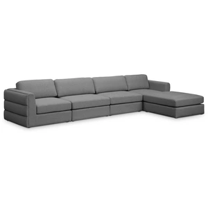 Meridian Furniture Beckham 152-inch 5-Piece Linen Fabric Modular Sectional Sofa